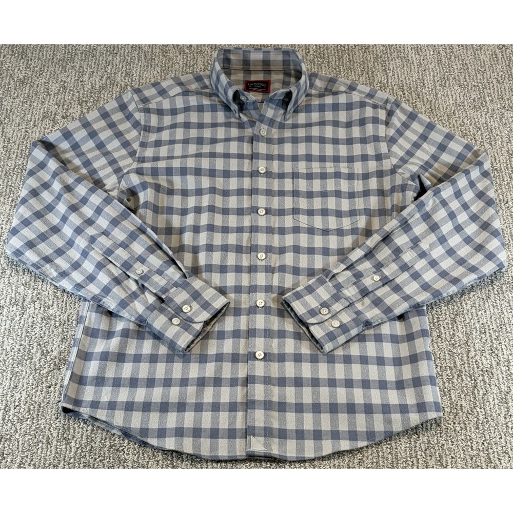 UNTUCKit Shirt Mens‎ Small Blue Gray Plaid Button Down Polyester Casual